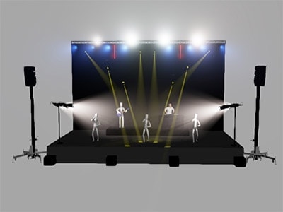 Diseño de iluminación con wysiwyg para un concierto